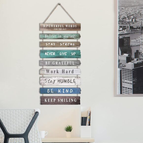 Rustic Wooden Motivational Wall Art Sign 12x24 Inspirational Quotes Decor New - Picture 3 of 9